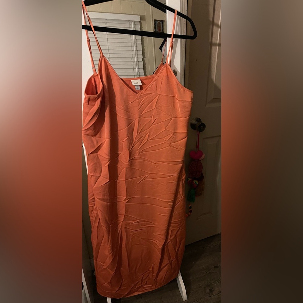 A new day dress satin orange XL , new no tags